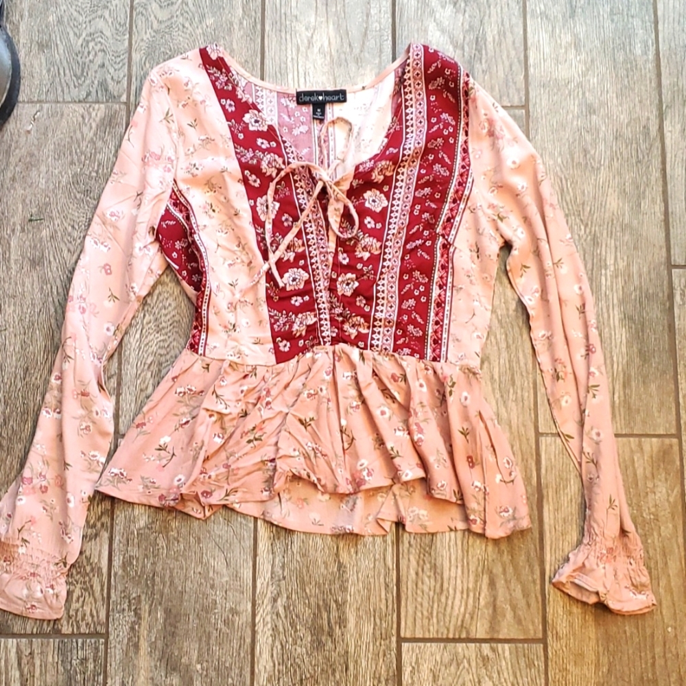 NWOT pink peasant top - Picture 1 of 4